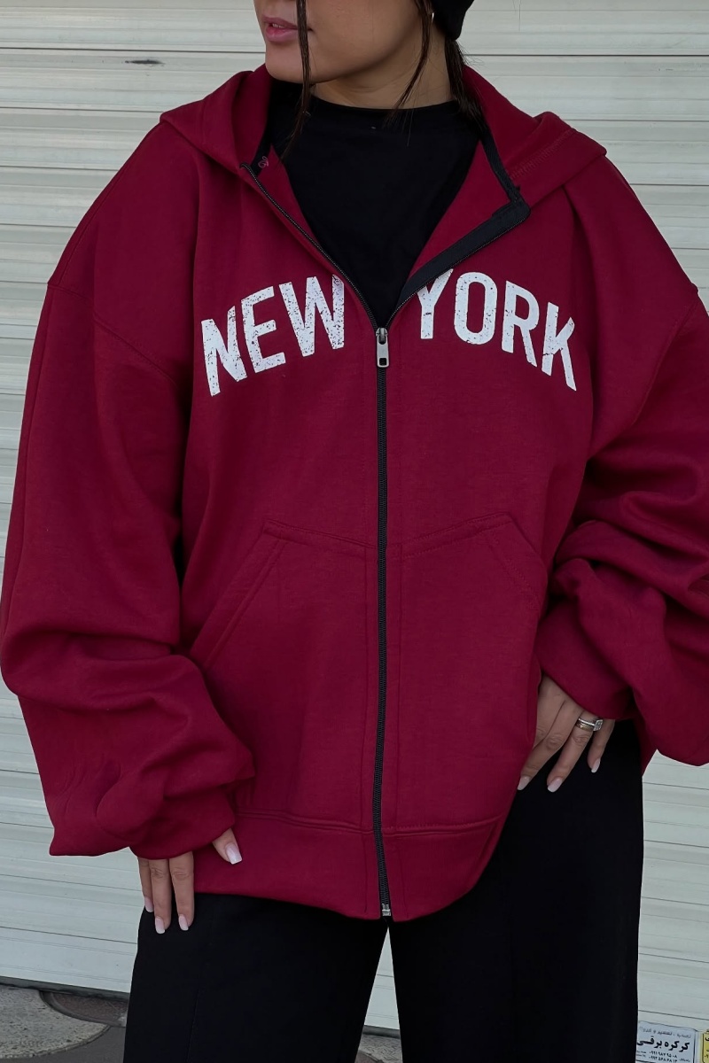 Women's fashionable letter print cardigan hoodie jacket