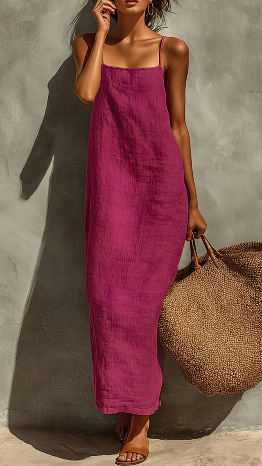 2026 European And American Cross-Border New Style Suspender Square Neck Design Classic Bohemian Resort Style Dress