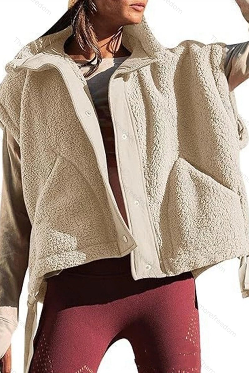 Women's versatile simple and casual fleece vest