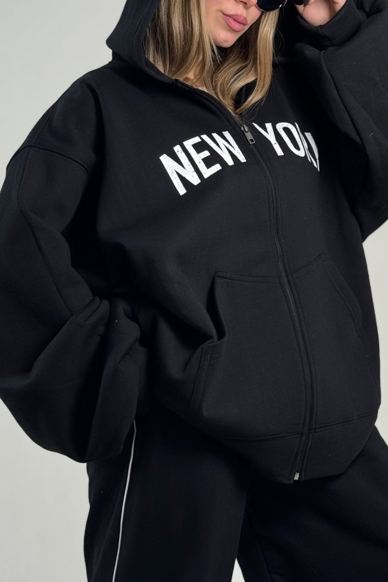 Women's fashionable letter print cardigan hoodie jacket