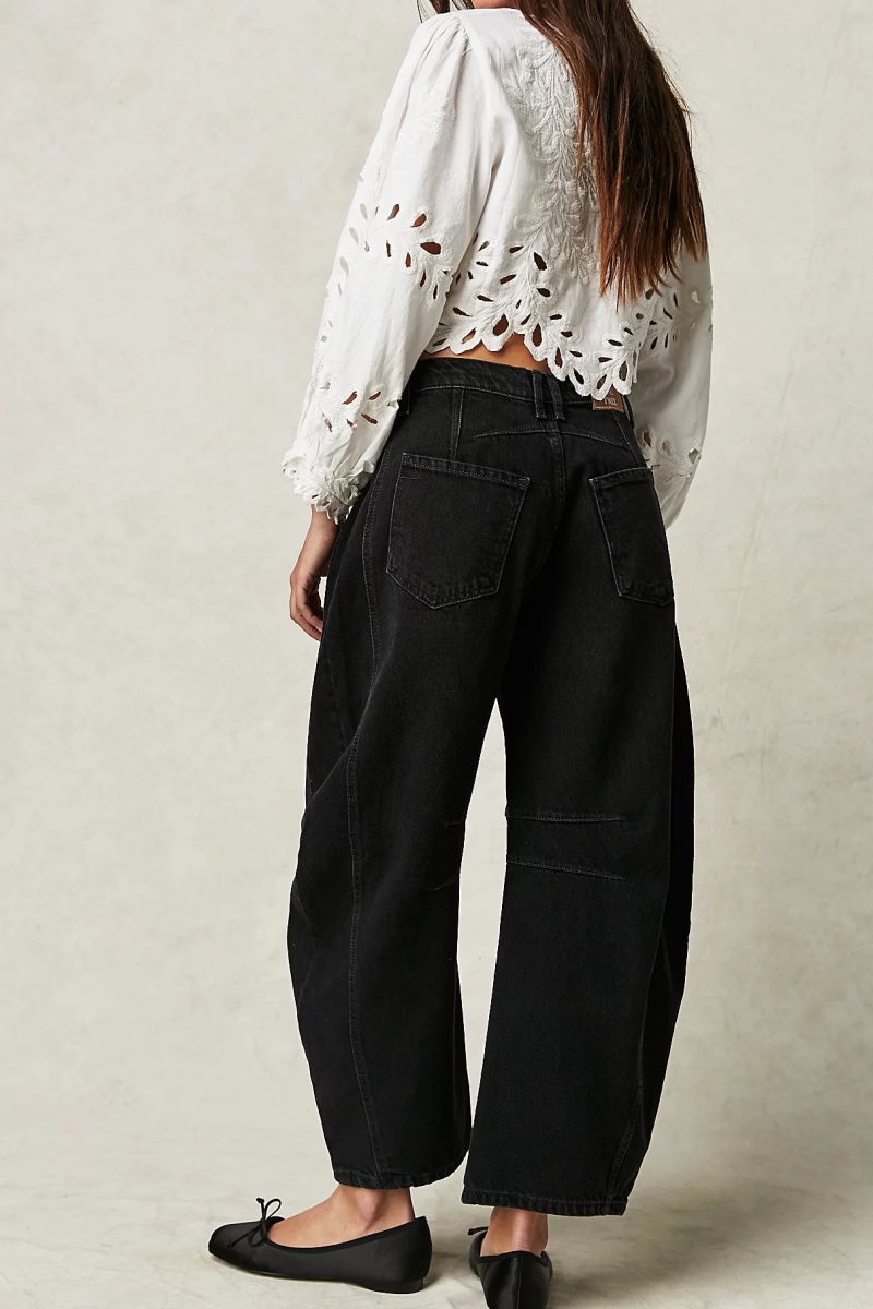 Retro banana-shaped harem jeans for women loose-fitting slimming casual dad-style carrot-leg trousers