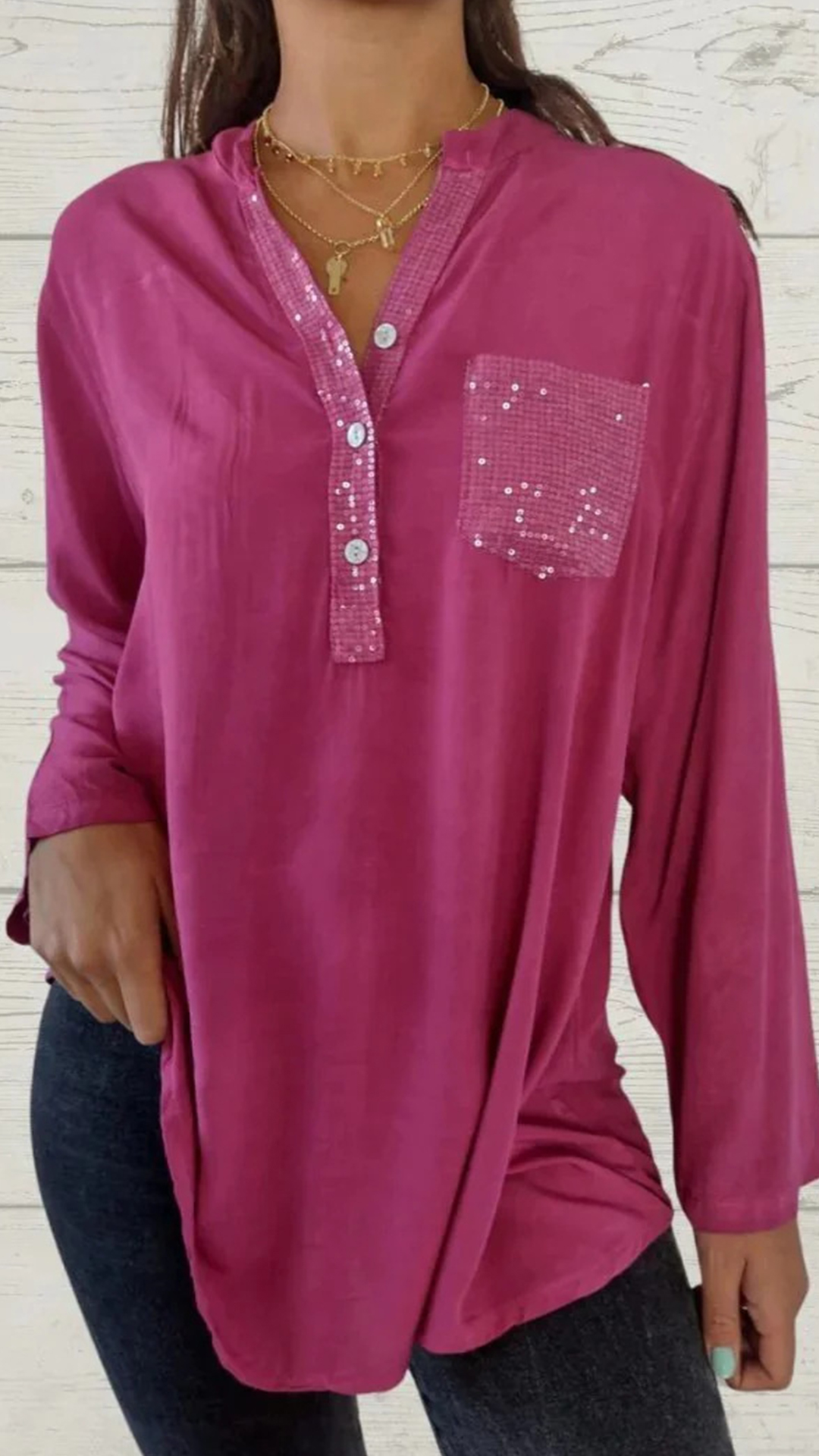 2024 Amazon Aliexpress Wish European And American Spring And Summer Solid Color V-Neck Pocket Women'S Tops Shirts Multi-Color Multi-Code