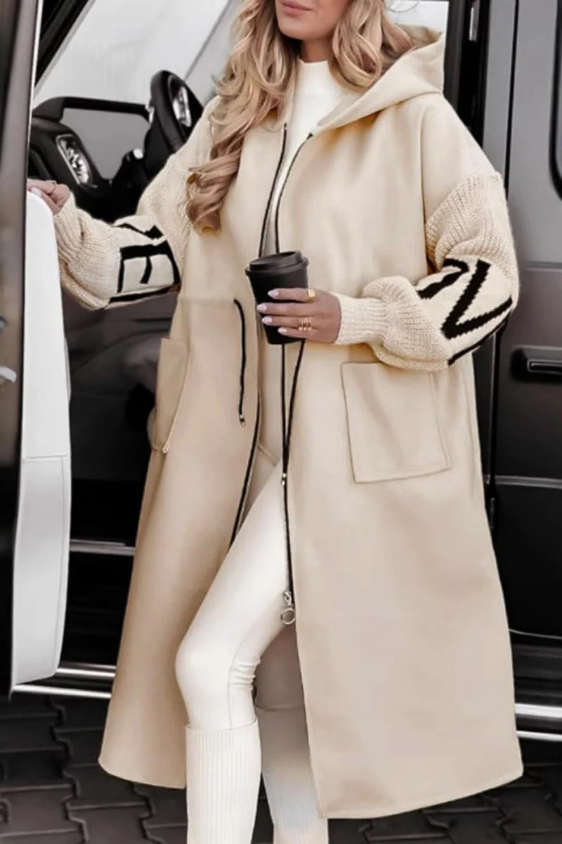 Women's wool knitted jacket with sleeves