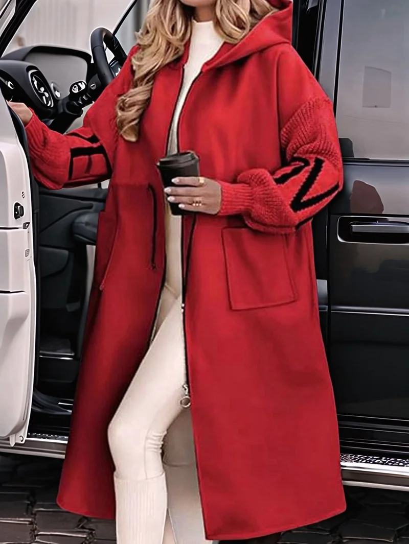 Women's wool knitted jacket with sleeves