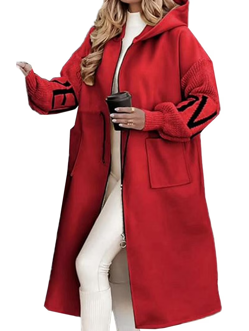 Women's wool knitted jacket with sleeves