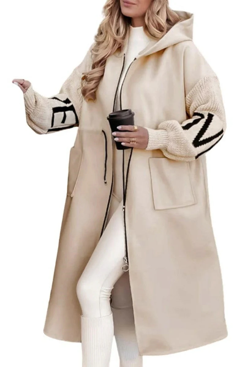 Women's wool knitted jacket with sleeves