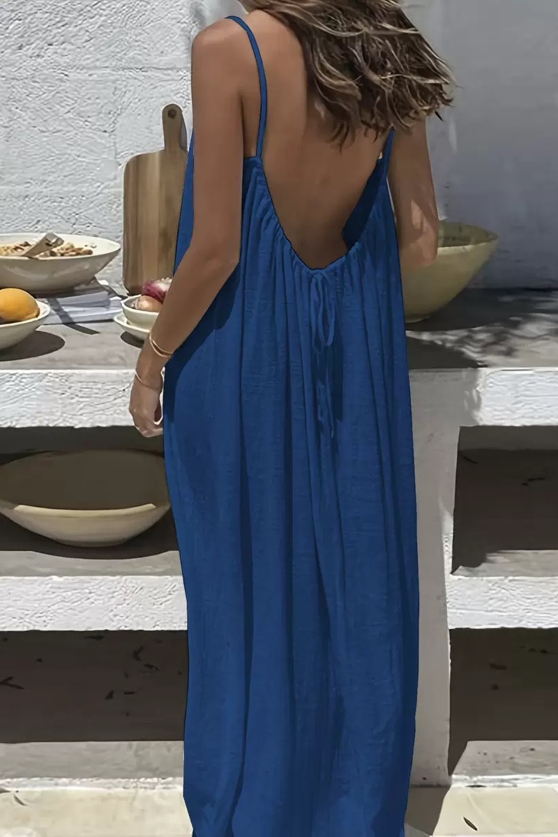 Women's backless casual dress for home and vacation