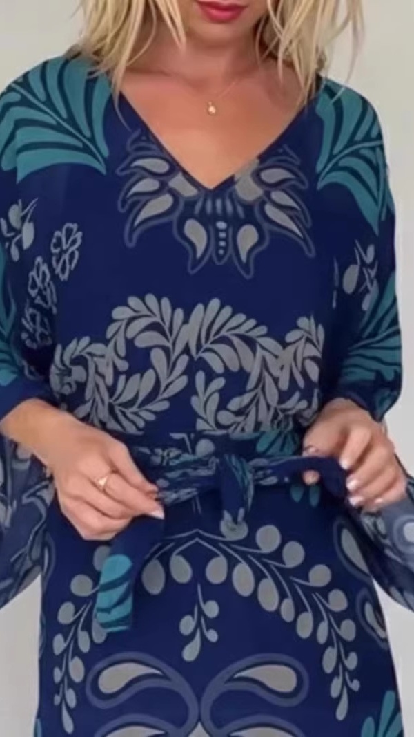 Women's Lace-up Bohemian-Style Chiffon Dress