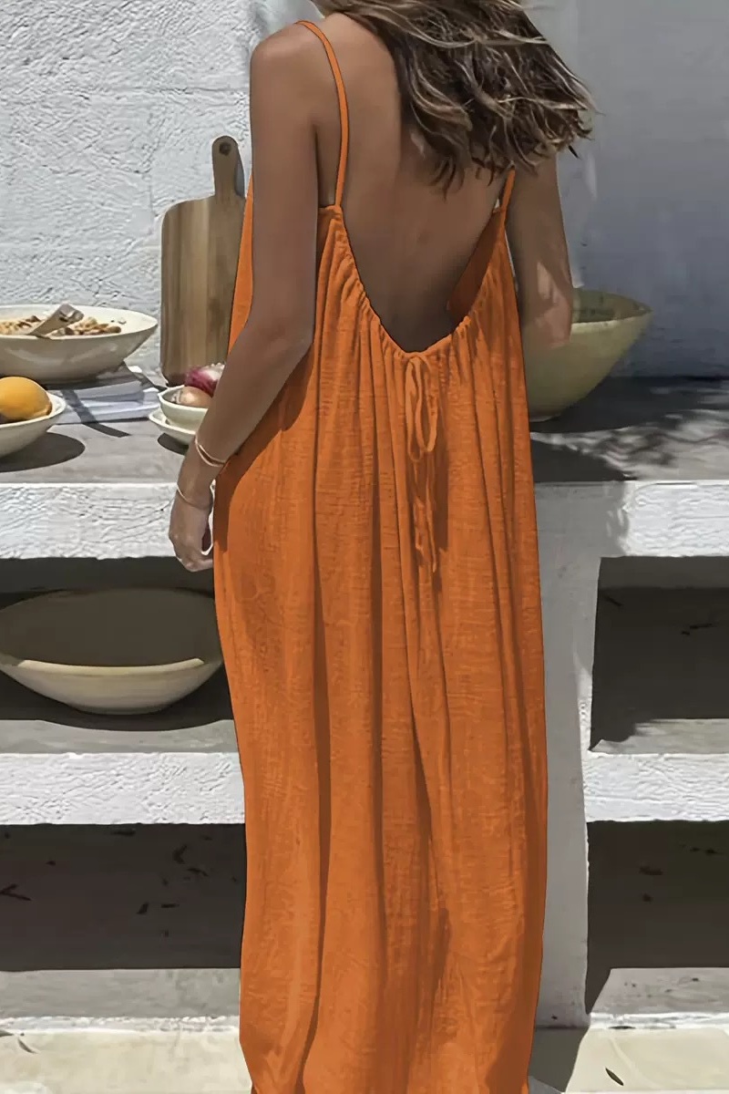 Women's backless casual dress for home and vacation