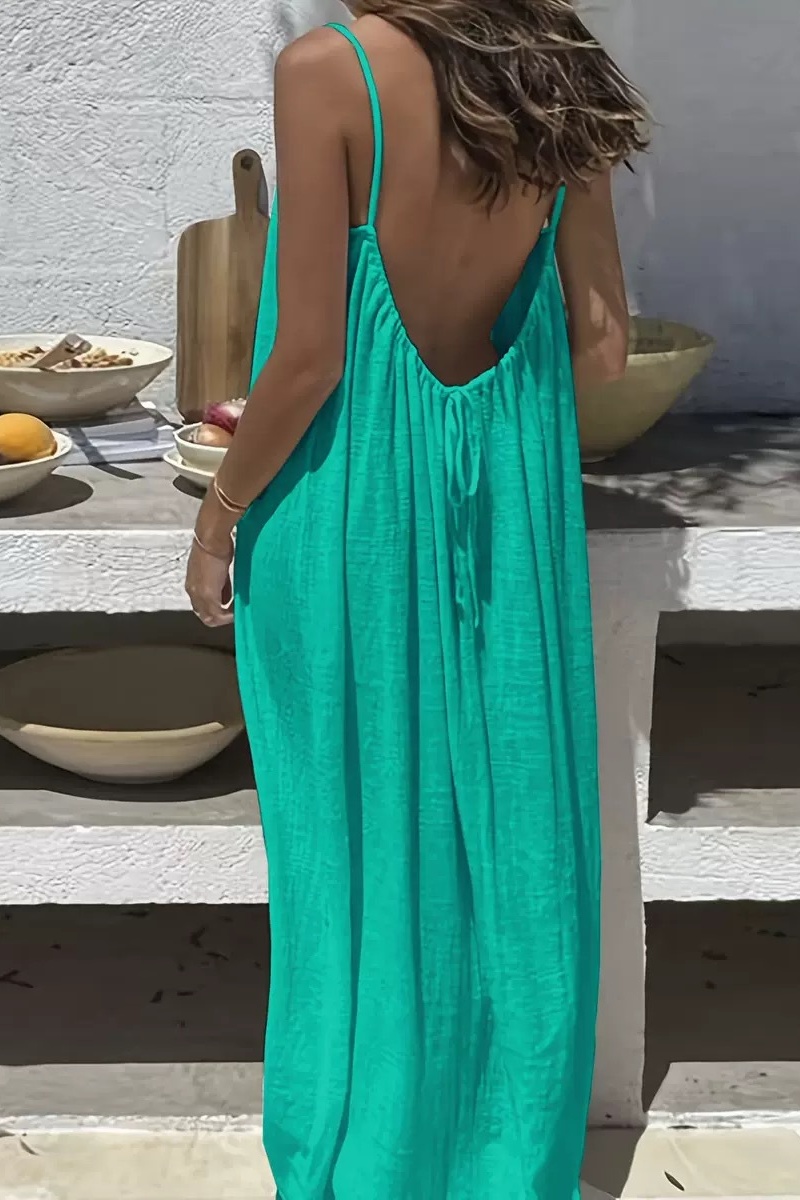 Women's backless casual dress for home and vacation
