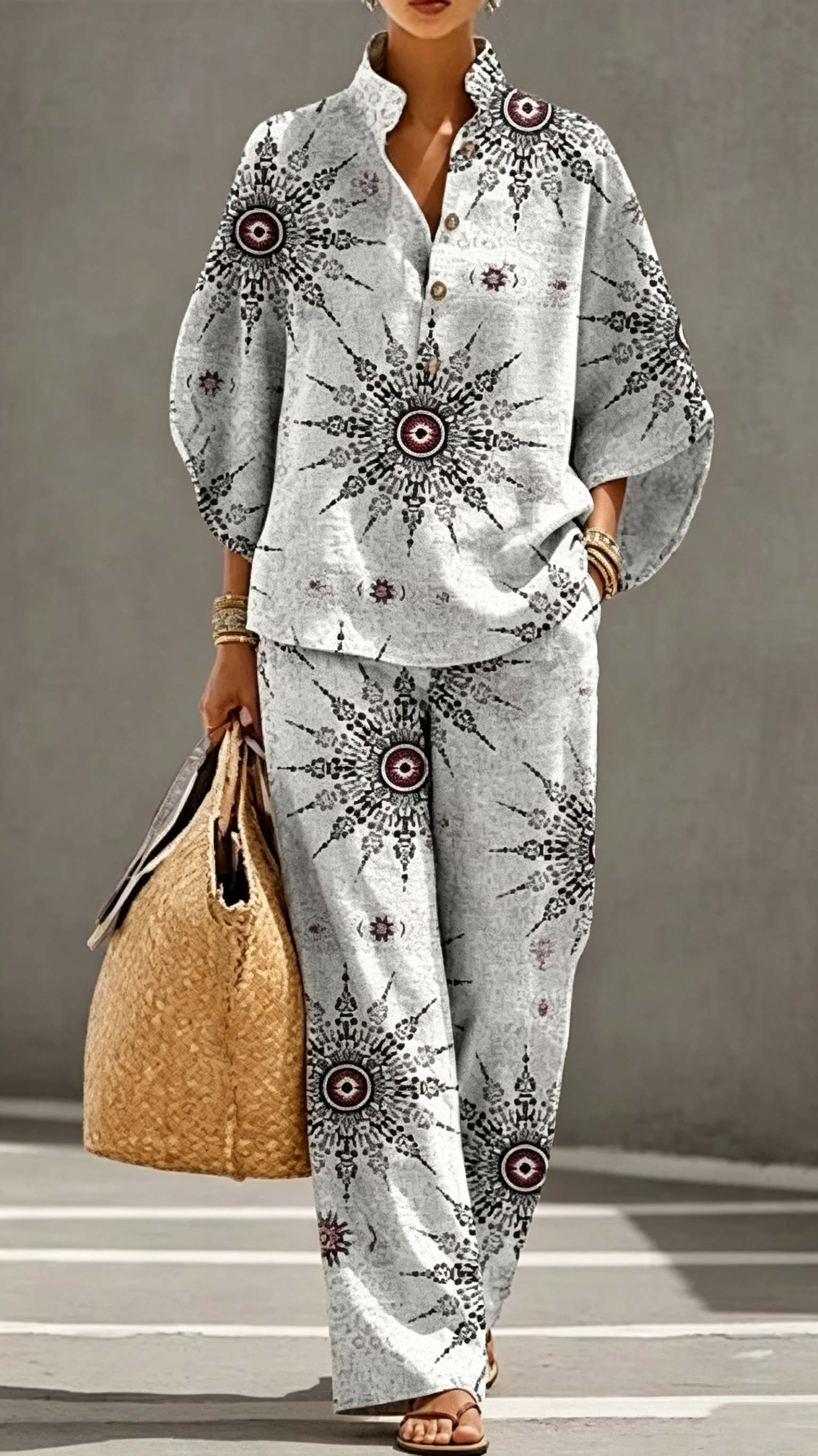Women's Casual Art Print Suit