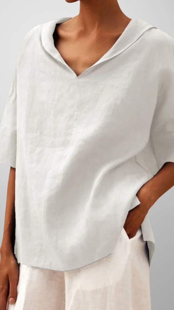 Women's Solid-Color Loose-Fit Cotton Shirt