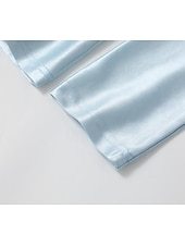 Women's Shirt Blouse Satin Plain Modern Casual Long Sleeve Shirt Collar Regular Elegant Tops Drape Neckline Daily Going out Ruched Loose Fit Black Wine Navy Blue Blue Khaki Fall