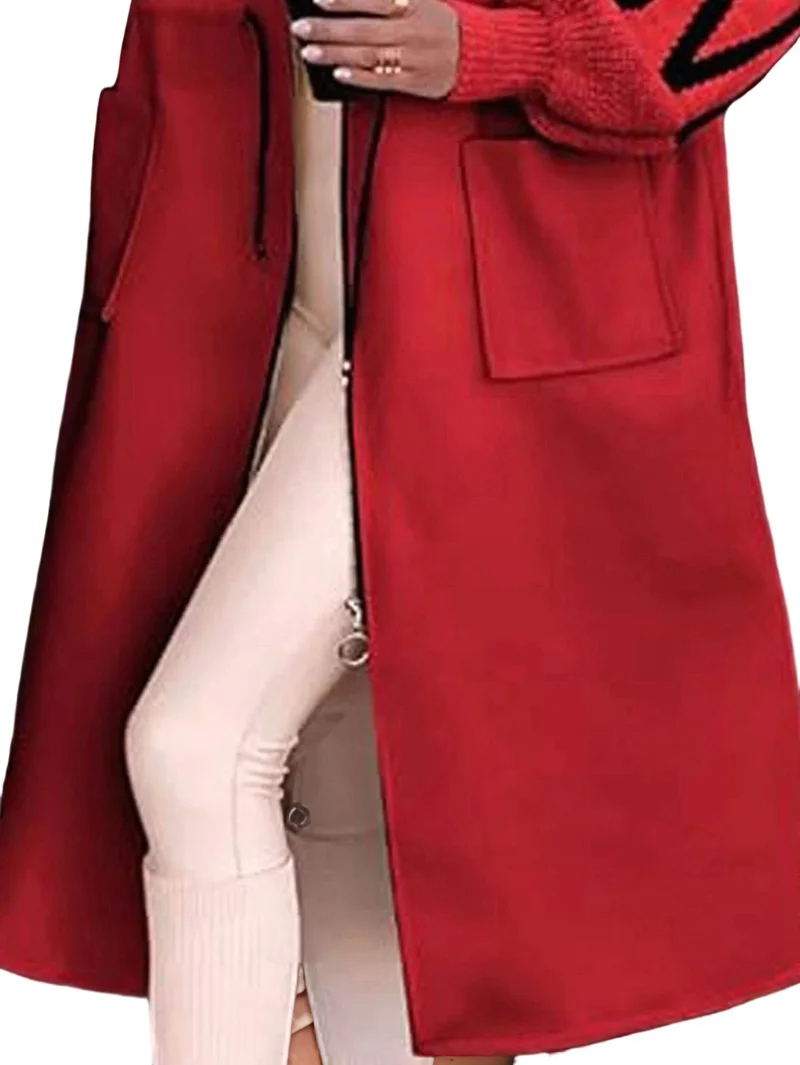 Women's wool knitted jacket with sleeves