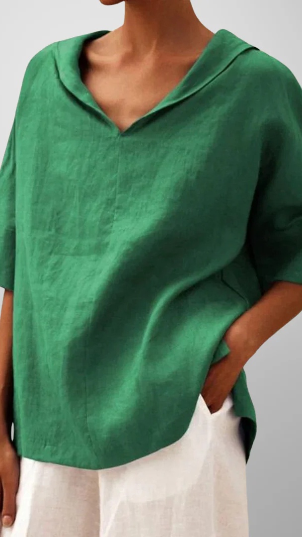 Women's Solid-Color Loose-Fit Cotton Shirt