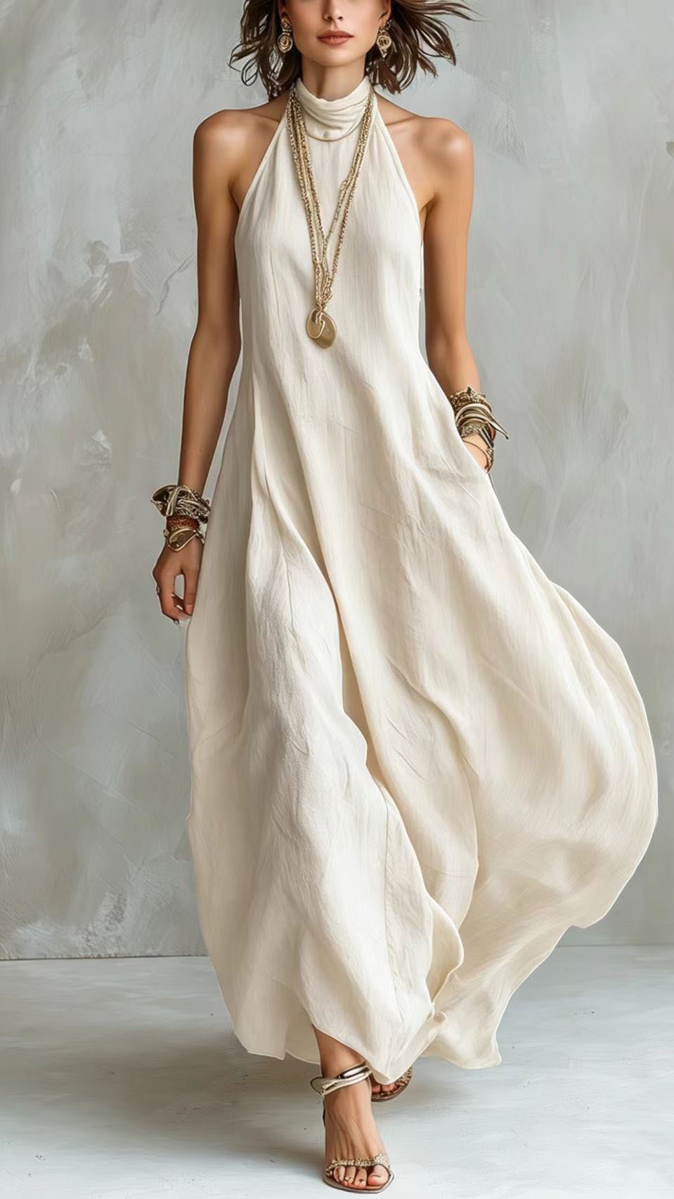 Women's Bohemian Style Off-Shoulder Loose Long Dress