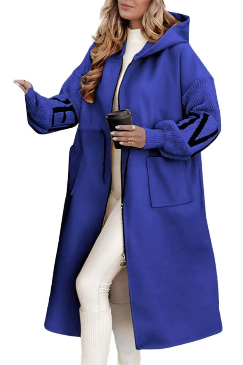 Women's wool knitted jacket with sleeves