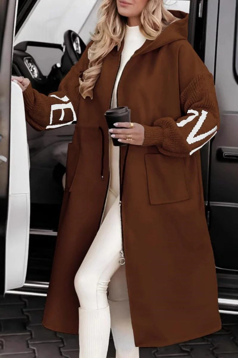 Women's wool knitted jacket with sleeves