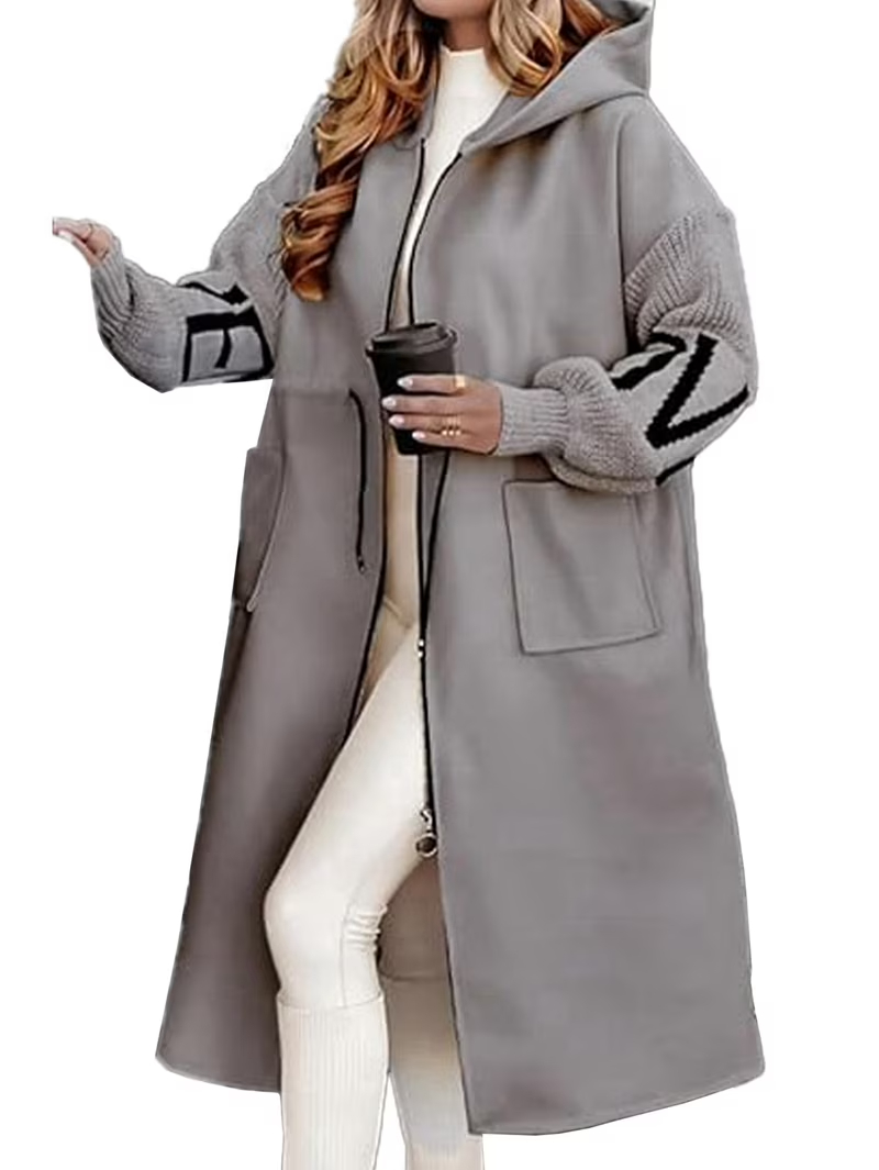 Women's wool knitted jacket with sleeves