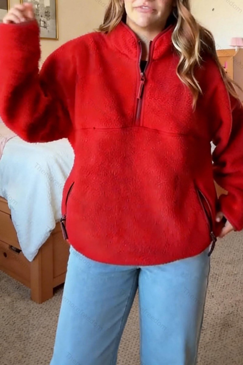 Women's everyday casual fleece zip-up hoodie