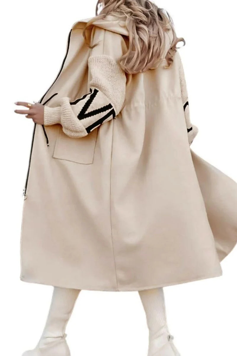 Women's wool knitted jacket with sleeves