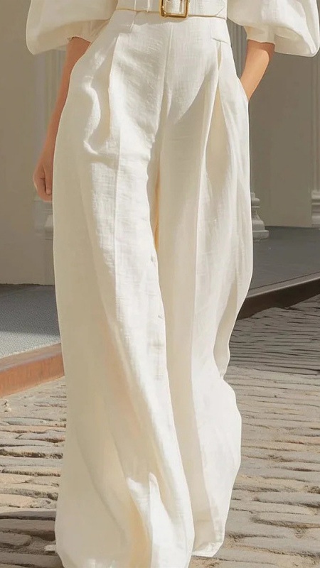 Women's casual solid color deep V-neck loose jumpsuit