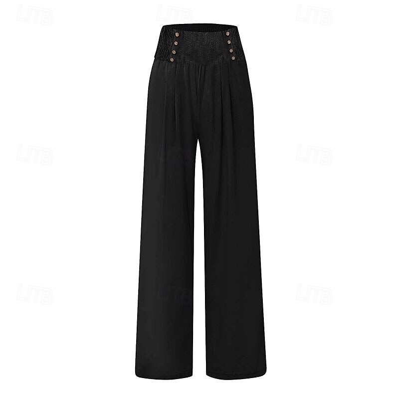 Women's Wide Leg Dress Pants Chinos Vacation Streetwear Casual Full Length Medium Waist Plain