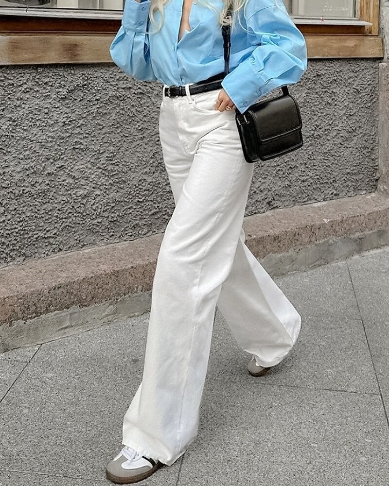 Women's Culottes Wide Leg Chinos Vacation Streetwear Basic Full Length Medium Waist