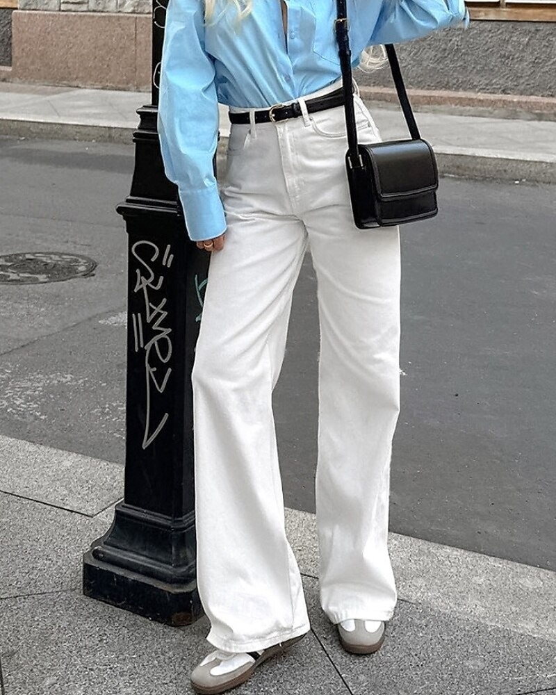 Women's Culottes Wide Leg Chinos Vacation Streetwear Basic Full Length Medium Waist