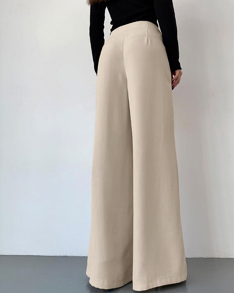 Women's Wide Leg Dress Pants Chinos Vacation Streetwear Casual Full Length Medium Waist Plain