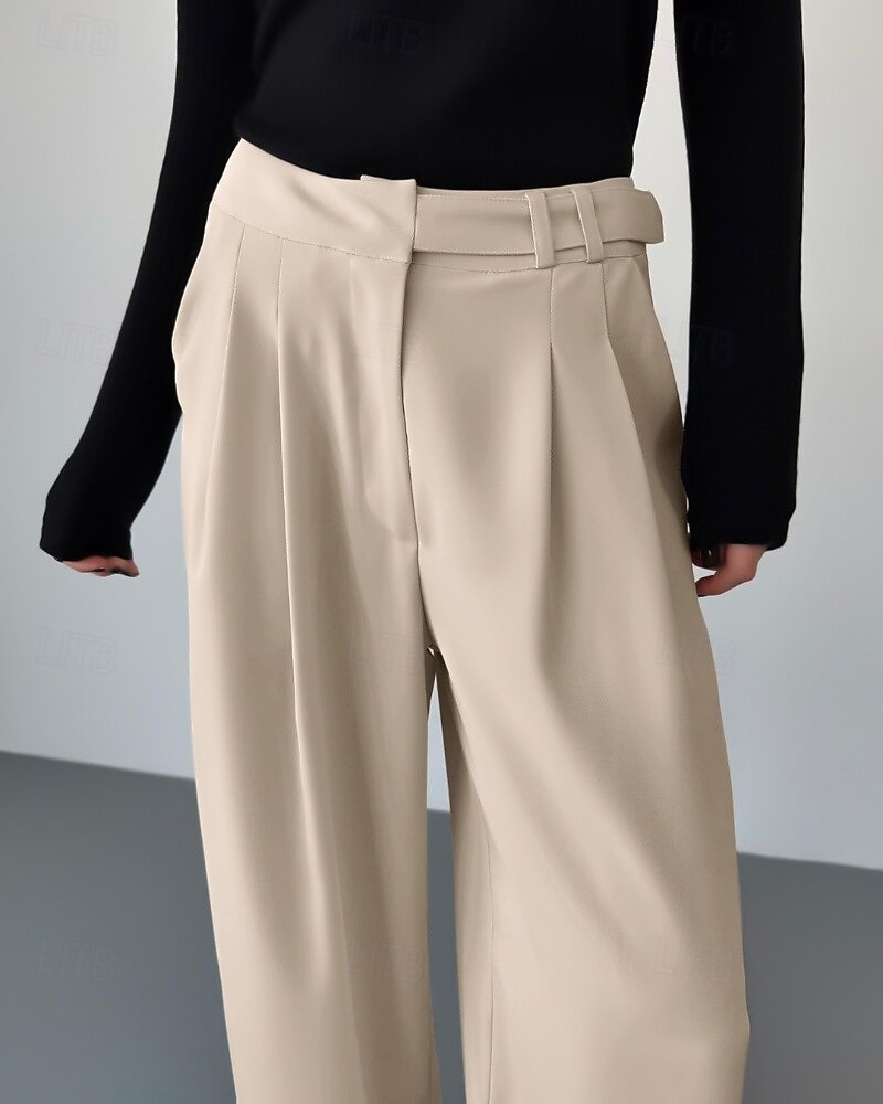 Women's Wide Leg Dress Pants Chinos Vacation Streetwear Casual Full Length Medium Waist Plain