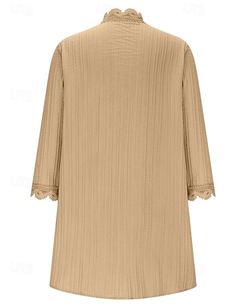 Women's Sweater Cardigan Streetwear Casual Solid Color V Neck Knitted 3/4 Length Sleeve Regular Tops Knit Holiday Going out Weekend Wine Red Black Spring Fall