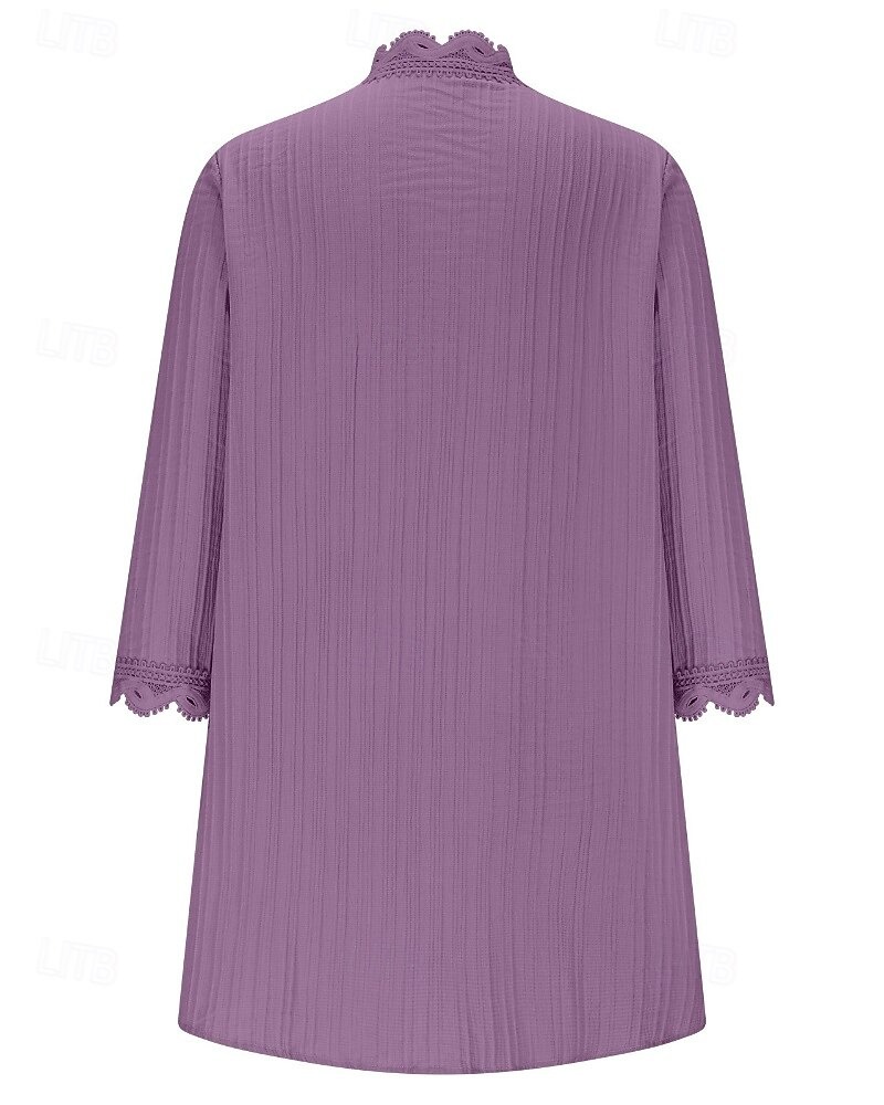 Women's Sweater Cardigan Streetwear Casual Solid Color V Neck Knitted 3/4 Length Sleeve Regular Tops Knit Holiday Going out Weekend Wine Red Black Spring Fall