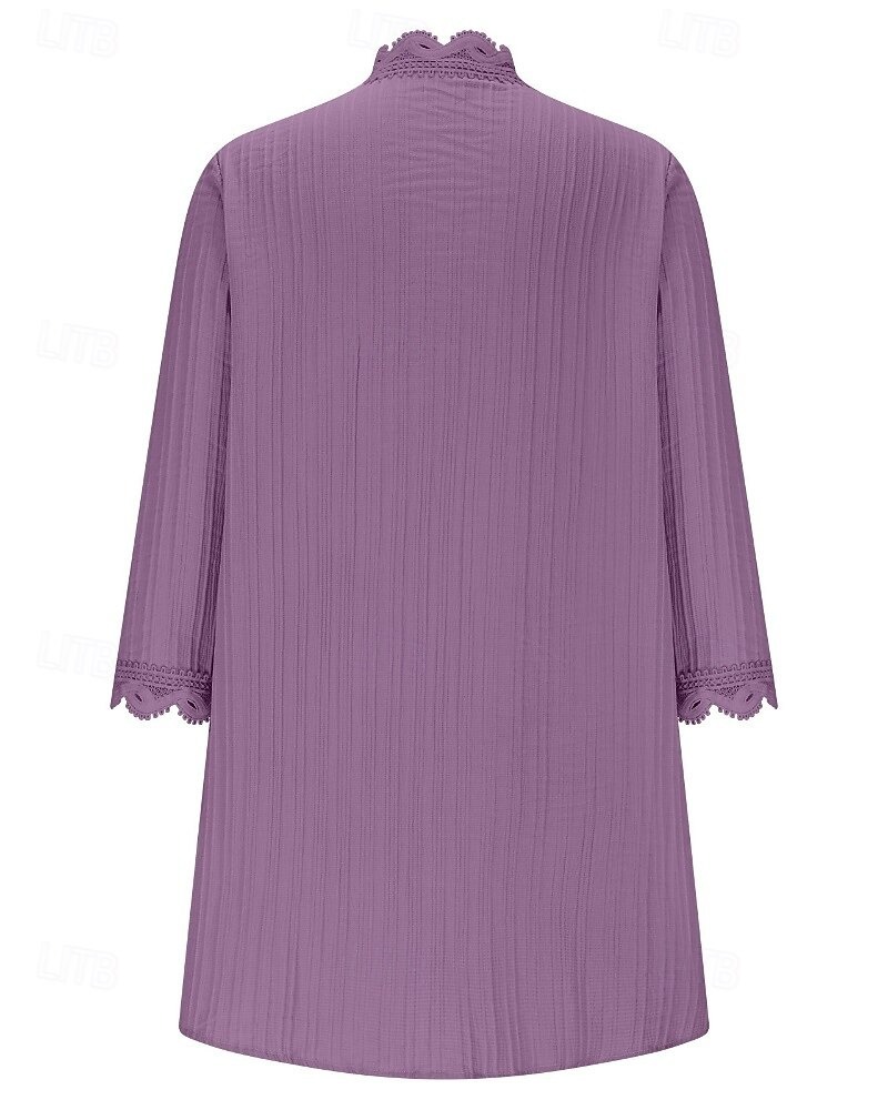 Women's Sweater Cardigan Streetwear Casual Solid Color V Neck Knitted 3/4 Length Sleeve Regular Tops Knit Holiday Going out Weekend Wine Red Black Spring Fall