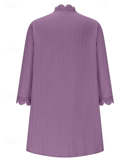 Women's Sweater Cardigan Streetwear Casual Solid Color V Neck Knitted 3/4 Length Sleeve Regular Tops Knit Holiday Going out Weekend Wine Red Black Spring Fall