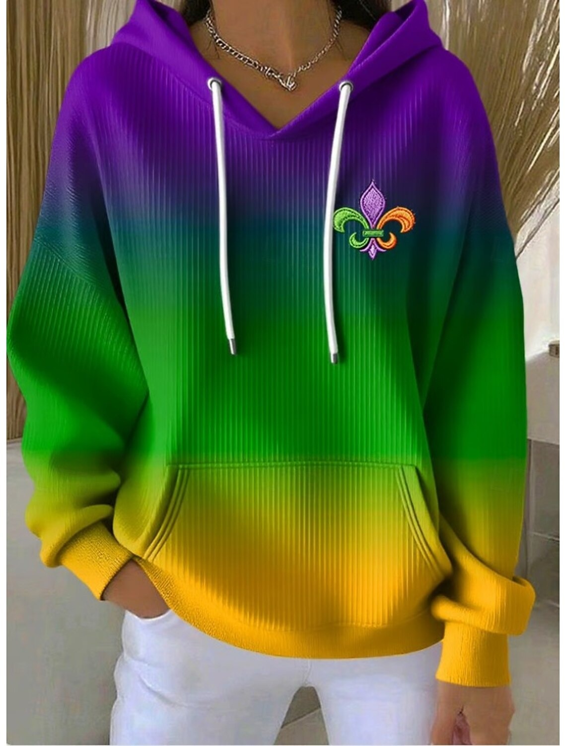 Women's Pullover Hoodie Sweatshirt Graphic Letter Casual Long Sleeve Hooded Regular Tops Casual Dailywear Sports Purple Spring Fall