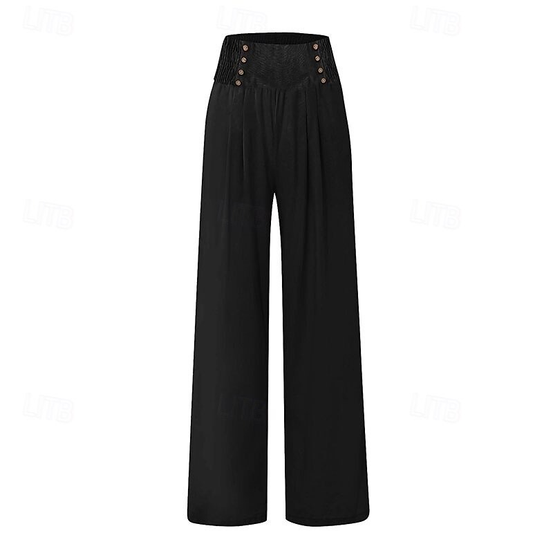 Women's Wide Leg Dress Pants Chinos Vacation Streetwear Casual Full Length Medium Waist Plain