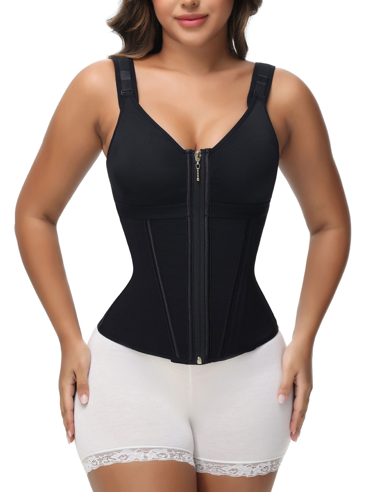 Extreme Latex Corset Waist Vest With Bra