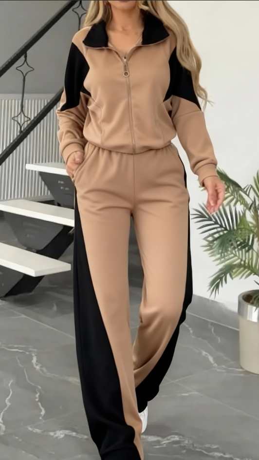 Women's Fashion Streetwear Pants Sets Bolero Top Long Sleeve Shirt Col
