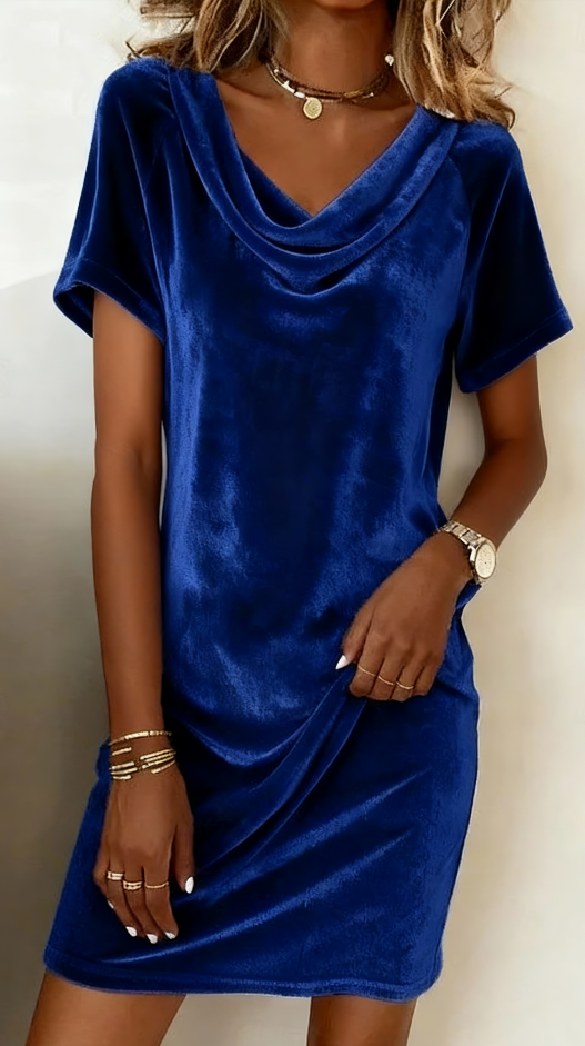 Women's Blue Light Blue Black Fall Winter Mini Dress Shift Dress Party