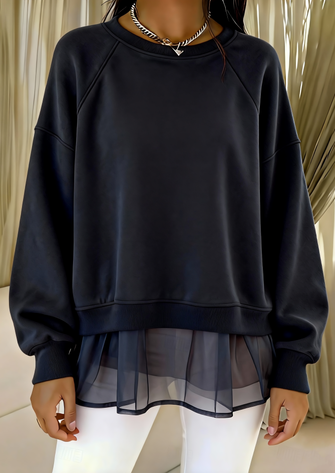 Women's sweatshirt with layered design, comfortable and casual (pre-or