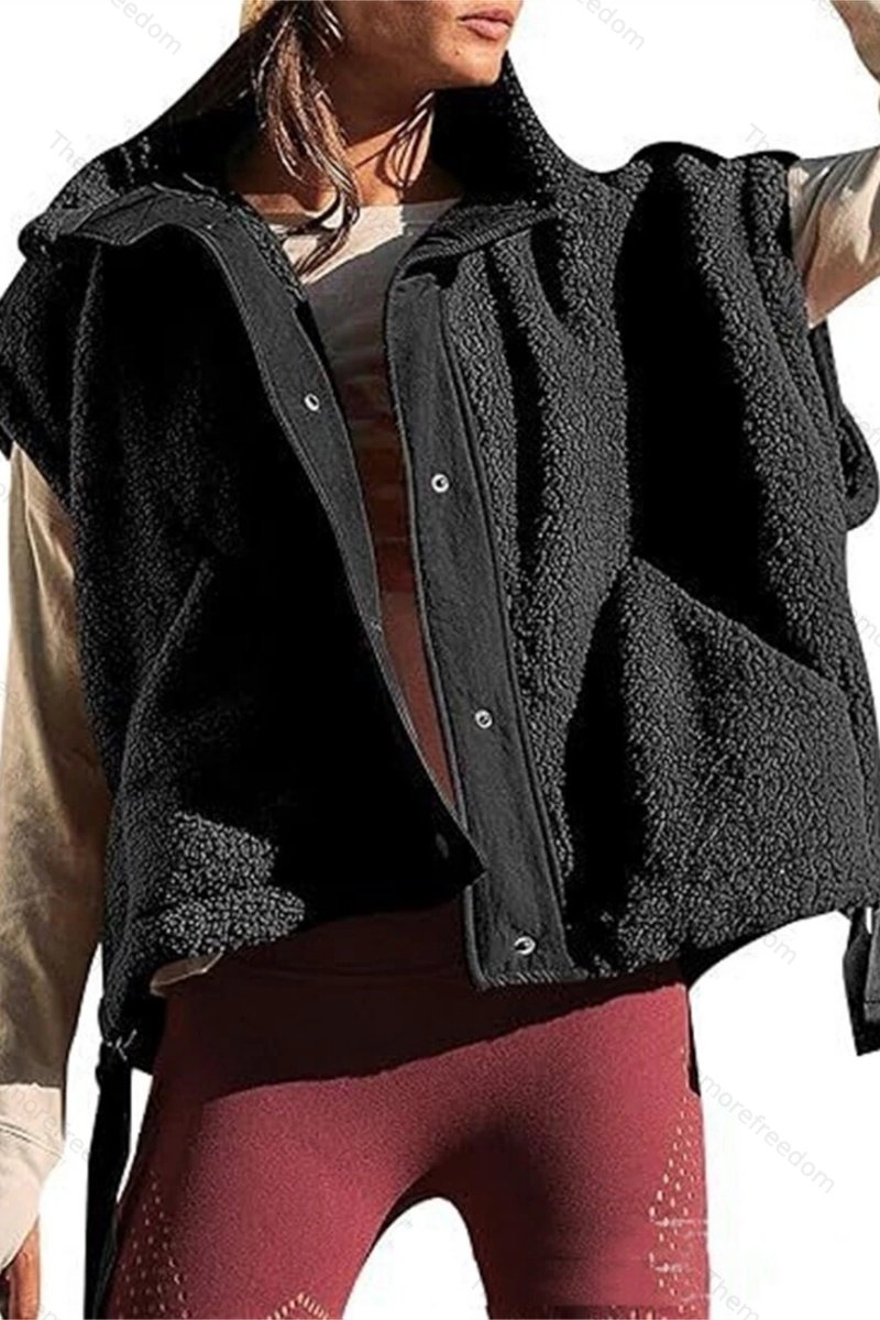 Women's versatile simple and casual fleece vest