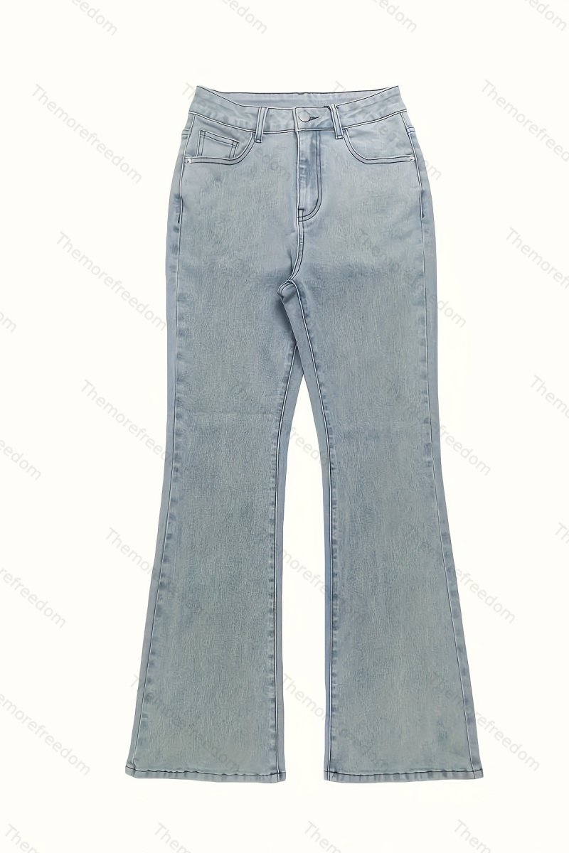 Women's simple and versatile casual flared BBL jeans