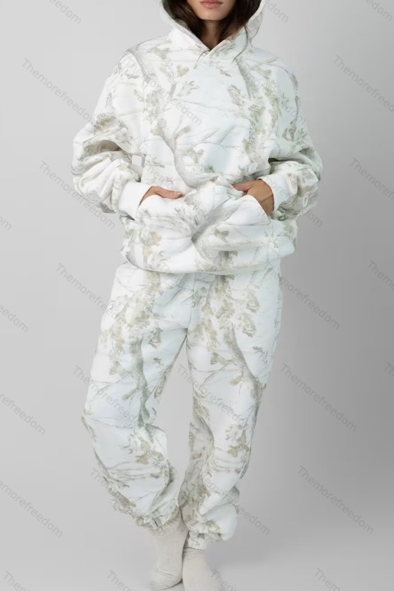 Couple's matching casual printed sweatshirt set