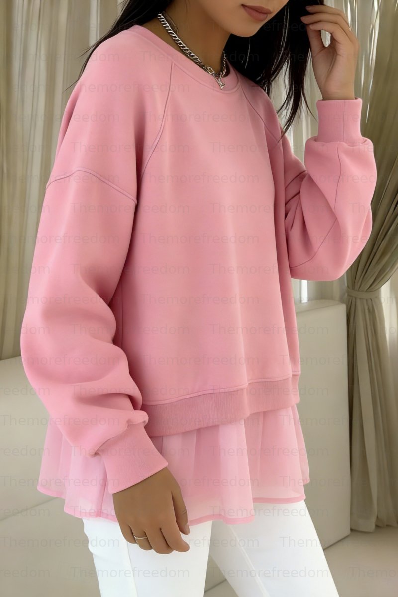 Women's sweatshirt with layered design, comfortable and casual (pre-order item)