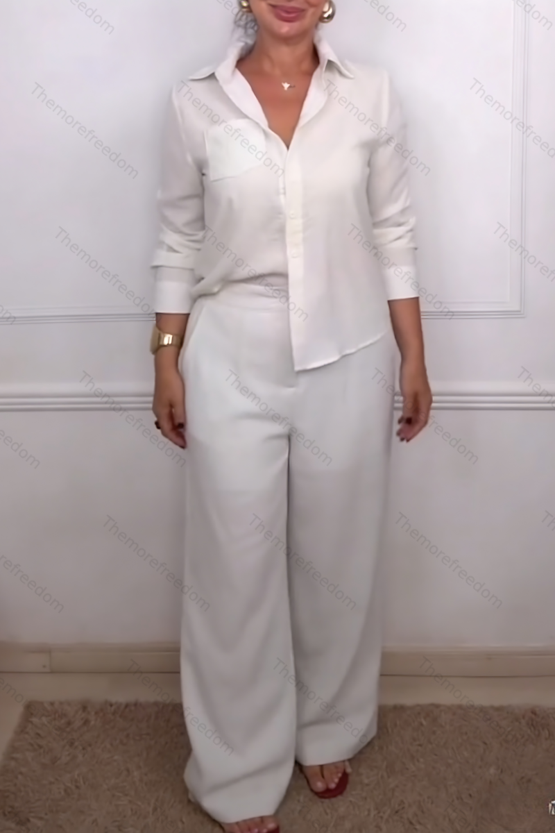 Women's casual solid-color two-piece set for vacation.