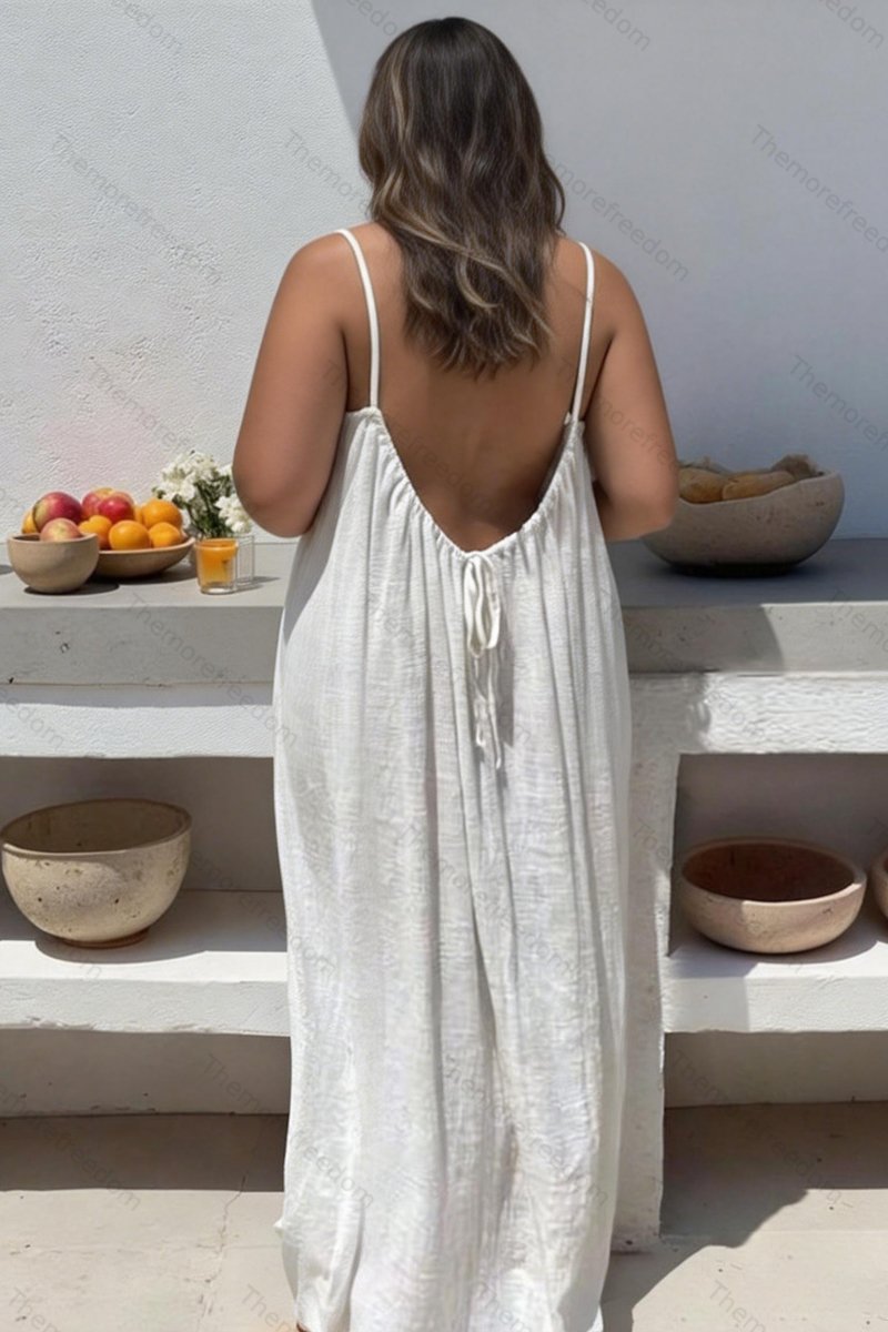 Women's backless casual dress for home and vacation