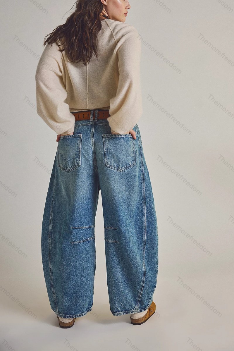 Retro banana-shaped harem jeans for women loose-fitting slimming casual dad-style carrot-leg trousers