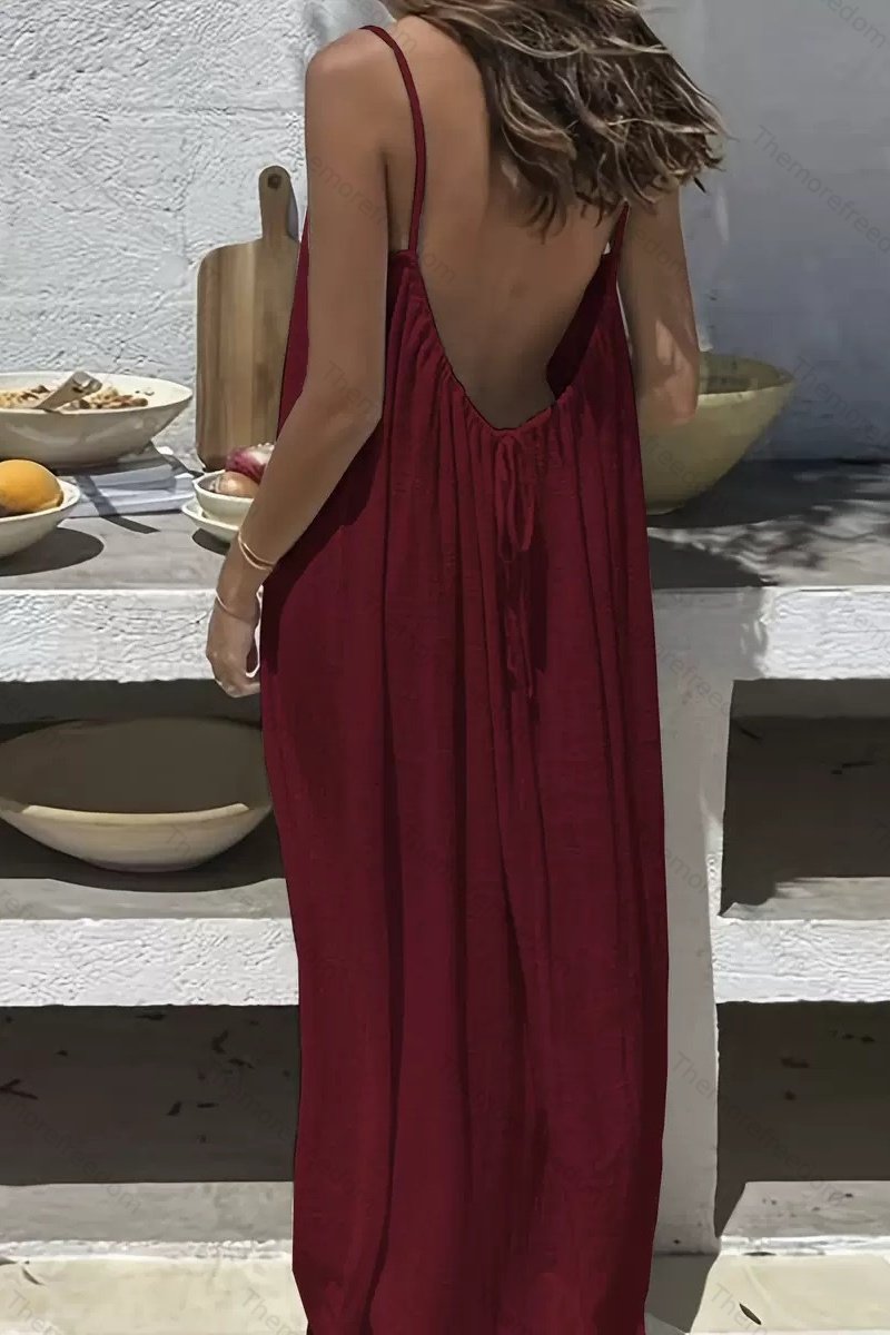 Women's backless casual dress for home and vacation