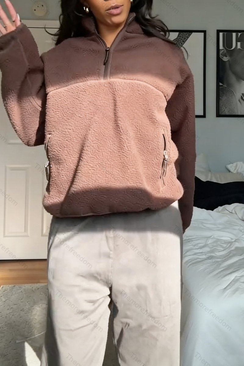 Women's everyday casual fleece zip-up hoodie